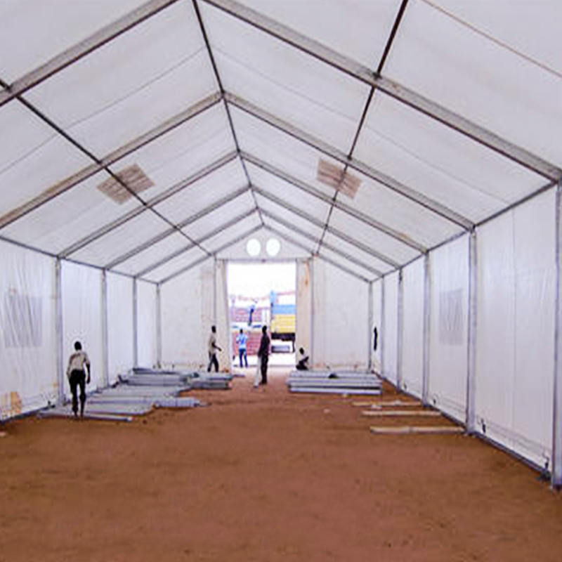 IFRC/ICRC/WFP/IOM-standardi, 10x32m kestävä, joustava säilytysteltta, siirrettävät säilytysyksiköt (MSU)