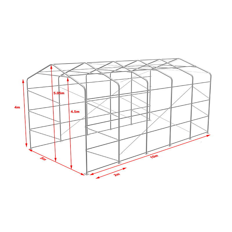 5x10 4m sivukorkeus ulkovarastovarastoteltta Joustava iso autotalli