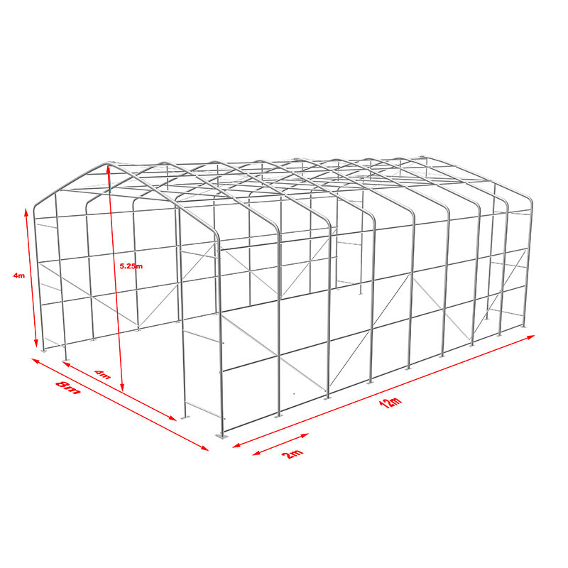 8X12 4m sivukorkeus UV-kestävä Warehouse Shade Teltta Auringonsuoja