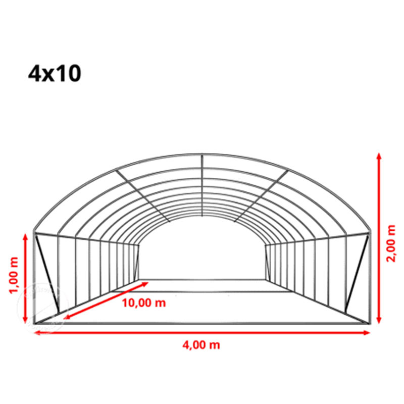 4x8x2m foliotunnelit Roundtop High Tunnel Greenhouse