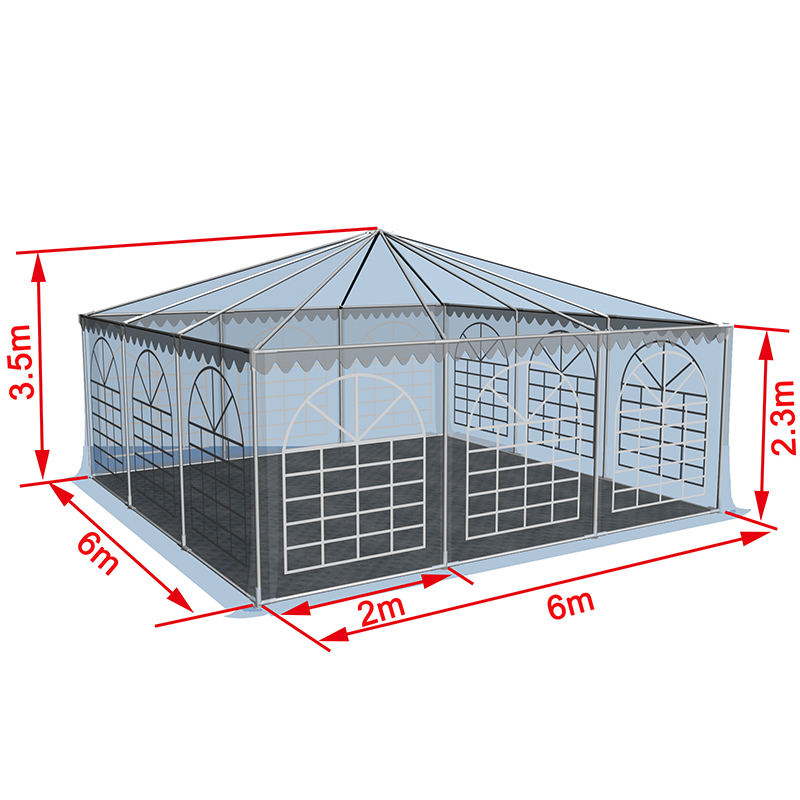 6x6-2,3m Pagoda Marquee PVC Pop Up Canopy Teltta