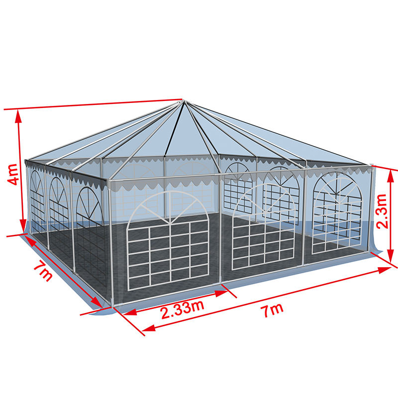 7x7-2,3m Heavy Duty Gazebo Pagoda Marquee Kannettava Paviljonki Teltta