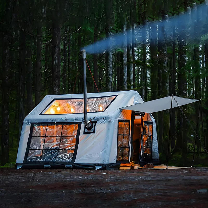 8-10 hengen neljän vuodenajan Panorama puhallettava leirintäteltta