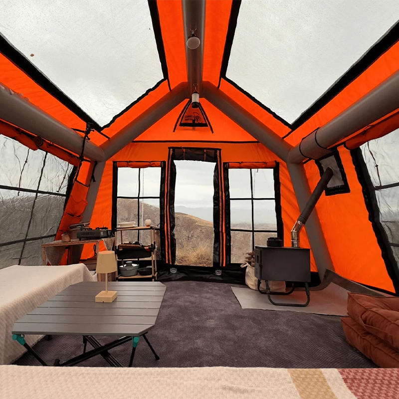 8-10 hengen neljän vuodenajan Panorama puhallettava leirintäteltta