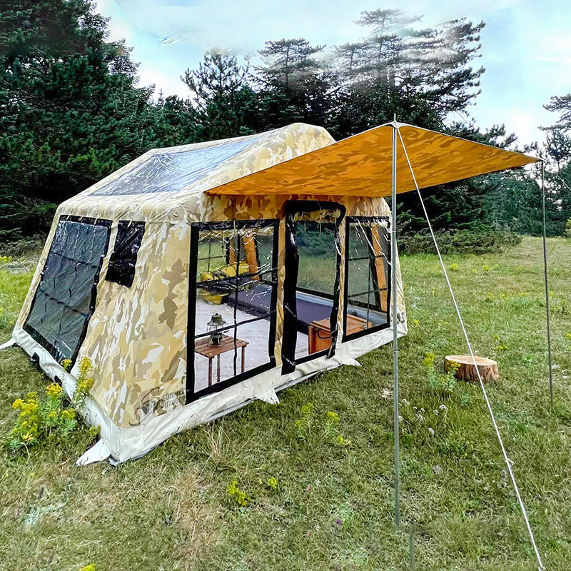 8-10 hengen neljän vuodenajan Panorama puhallettava leirintäteltta