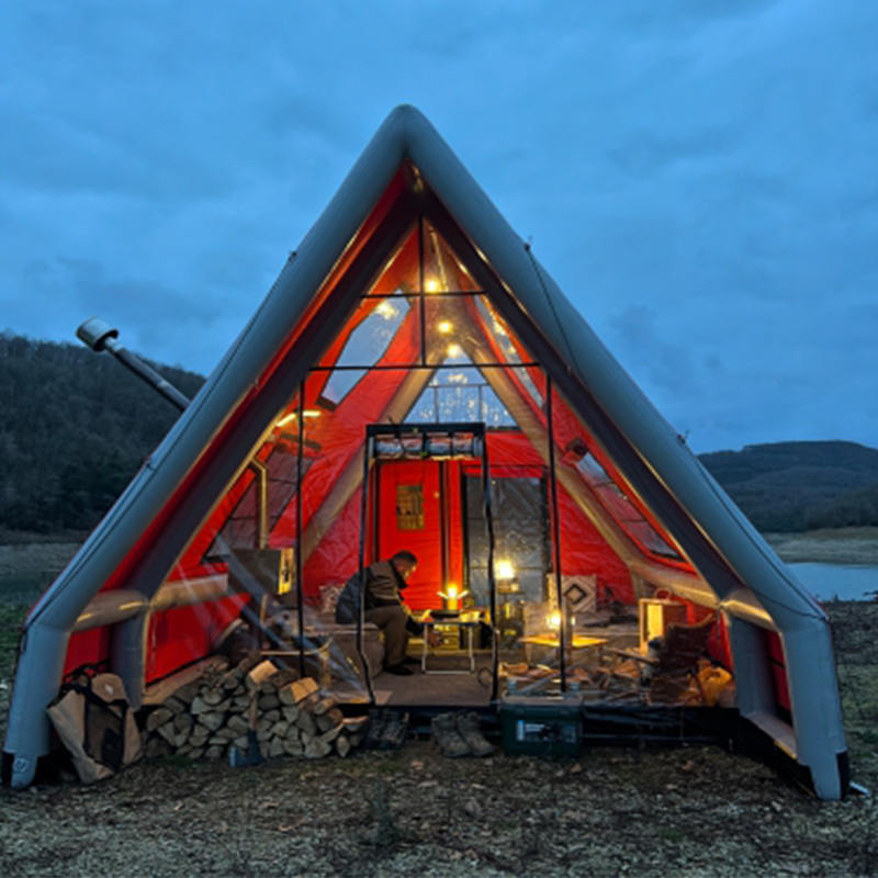 8-10 hengen neljän vuodenajan vedenpitävä puhallettava ilmateltta retkeilyyn